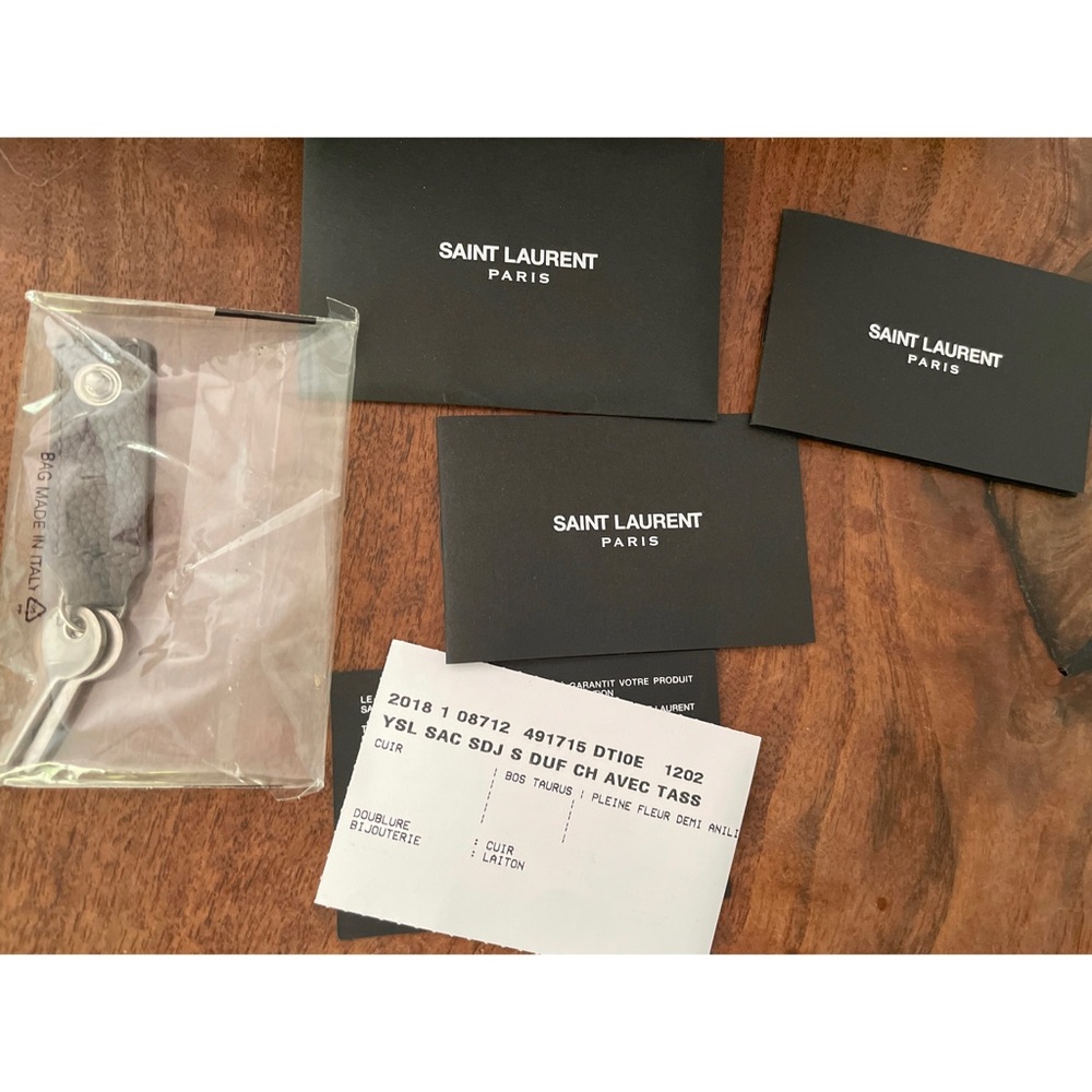 Authentic Saint Laurent Small Grey Baby Sac De Jour Leather Tote Crossbody Bag - Picture 8 of 17